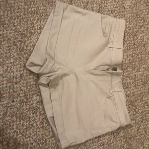 High rise khaki shorts
